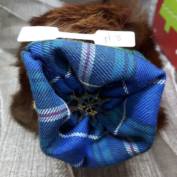 Tartan Teddy Bear Christmas Ornament - Genuine Real Fur - Mink - Picture 6 of 7